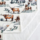 Ranch Life Western Toile Campfire Sherpa Throw, 6 MOQ