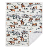 Ranch Life Western Toile Campfire Sherpa Throw, 6 MOQ