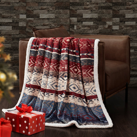 Home on the Range Aztec Campfire Sherpa Throw, 6 MOQ