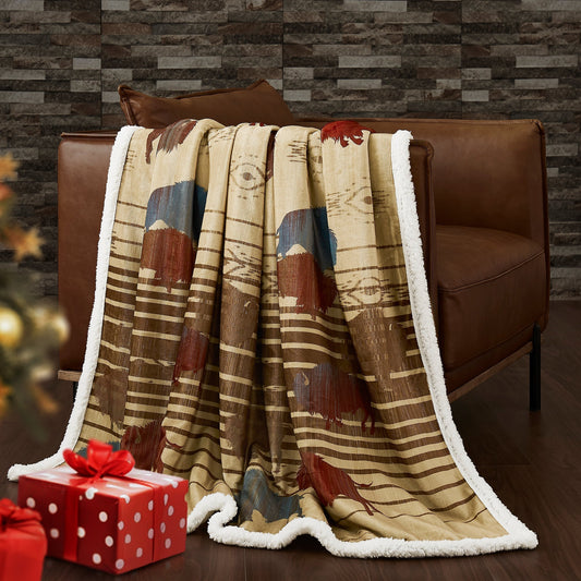 Home on the Range Campfire Sherpa Throw, 6 MOQ