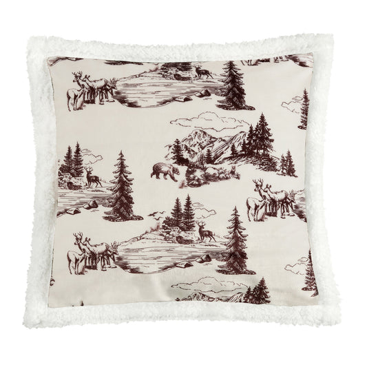 White Pine Campfire Sherpa Pillow, 6 MOQ