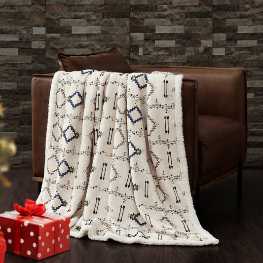 Arrow Campfire Sherpa Throw, 6 MOQ