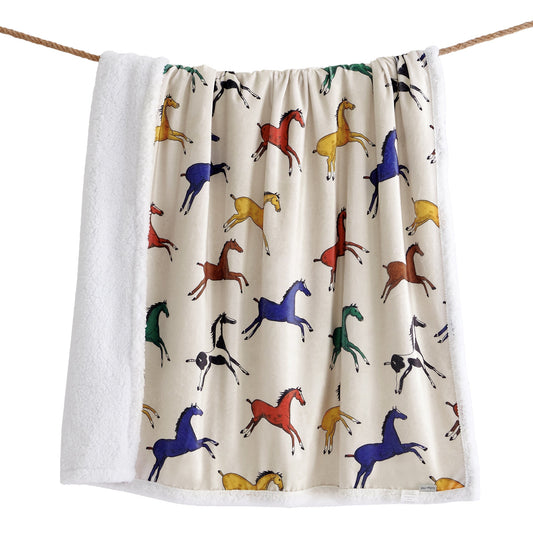 Wild Horses Campfire Sherpa Throw, 6 MOQ