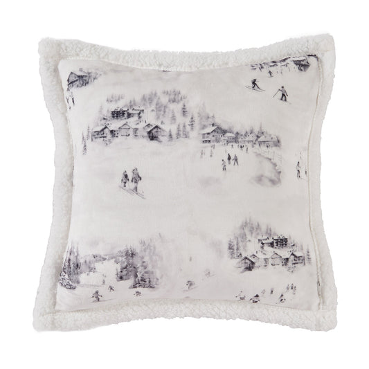 Ski Life Campfire Sherpa Pillow, 6 MOQ