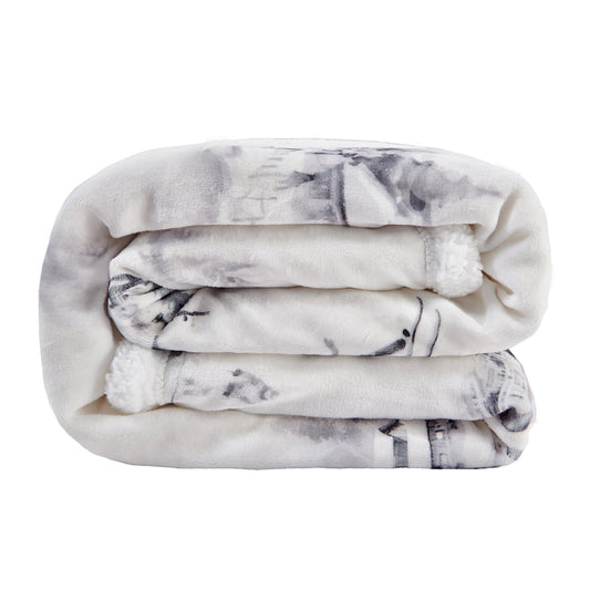Ski Life Campfire Sherpa Throw, 6 MOQ
