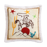 Western Adventure Campfire Sherpa Pillow, 6 MOQ