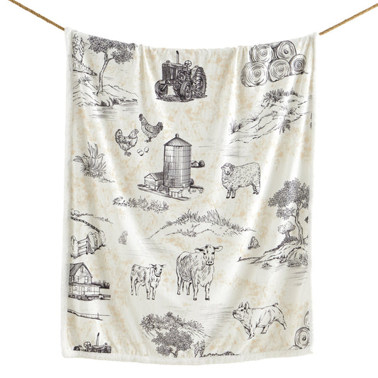 Farm Life Campfire Sherpa Throw, 6 MOQ