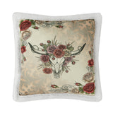 Rowena Longhorn Campfire Sherpa Pillow