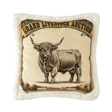 Highland Cow Campfire Sherpa Pillow