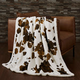 Elsa Cowhide Campfire Sherpa Throw, 6 MOQ