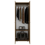 Home 6 Piece, 10 Door Closet System, Top Storage Shelves, Wide Armoire for Bedroom Storage and Organization, Natural Oak