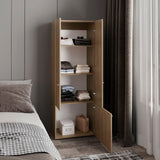 Home 3-Door Closet System with Five Interior Shelves and Hanging Rod, Freestanding Bedroom Storage Organizer, Clothes and Shoes Organizer for Utility or Laundry Rooms, Modern Wardrobe Furniture