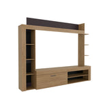 TUHOME Cecil Entertainment Center and TV Stand with Open Media Shelves, One-Door Storage Compartment and Spacious Top Surface, Modern Organization Unit for Living Rooms, Functional Display and Device Storage for Contemporary Homes