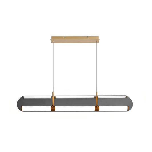 Rectangular Painted Antique Brass Chandelier