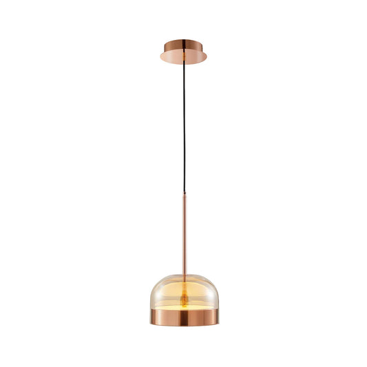 Iron and Champagne Glass Pendant // Rose Gold