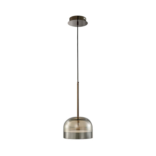 Iron and Smoky Glass Pendant // Black