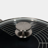 CHD Dual Ceramic Layer, Diamond Reinforced Nonstick 12.5" Wok with Glass Lid | Made in Switzerland