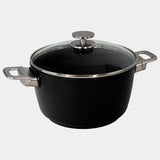 CHD Dual Ceramic Layer, Diamond Reinforced Nonstick Stock Pot with Glass Lid | Made in Switzerland
