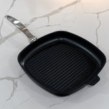 CHD Dual Ceramic Layer, Diamond Reinforced Nonstick 11" x 11" Square Grill Pan | Made in Switzerland