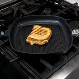 CHD Dual Ceramic Layer, Diamond Reinforced Nonstick 11" x 11" Square Grill Pan | Made in Switzerland