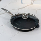 CHD Dual Ceramic Layer, Diamond Reinforced Nonstick Fry Pan with Glass Lid | Made in Switzerland