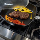 CHD Dual Ceramic Layer, Diamond Reinforced Nonstick 11" x 11" Square Saute Pan with Glass Lid | Made in Switzerland