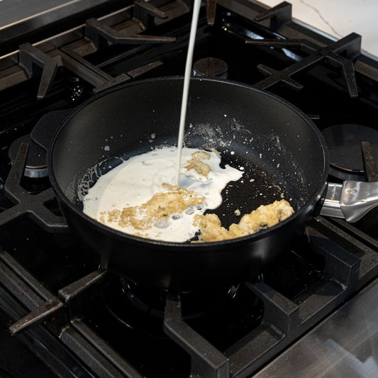 CHD Dual Ceramic Layer, Diamond Reinforced Nonstick Saute Pan with Glass Lid | Made in Switzerland
