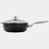 CHD Dual Ceramic Layer, Diamond Reinforced Nonstick Saute Pan with Glass Lid | Made in Switzerland