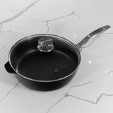 CHD Dual Ceramic Layer, Diamond Reinforced Nonstick Saute Pan with Glass Lid | Made in Switzerland