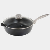 CHD Dual Ceramic Layer, Diamond Reinforced Nonstick Saute Pan with Glass Lid | Made in Switzerland