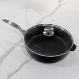 CHD Dual Ceramic Layer, Diamond Reinforced Nonstick Saute Pan with Glass Lid | Made in Switzerland