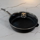 CHD Dual Ceramic Layer, Diamond Reinforced Nonstick Saute Pan with Glass Lid | Made in Switzerland