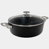CHD Dual Ceramic Layer, Diamond Reinforced Nonstick Braiser with Glass Lid | Made in Switzerland