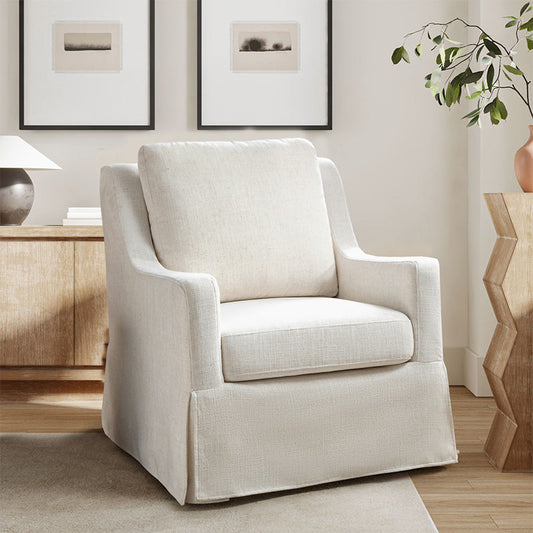 Stanley Glider Slipcovered Swivel Chair with Slope Arm(Optional Types)