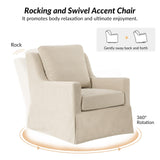 Stanley Glider Slipcovered Swivel Chair with Slope Arm(Optional Types)