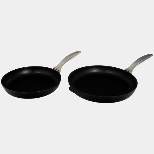 CHD Dual Ceramic Layer, Diamond Reinforced Nonstick 9.5" & 11" 2-Piece Set - Fry Pan Duo | Made in Switzerland