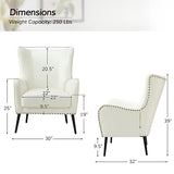 Shepherd Wingback Vegan Leather Armchair(Optional Types)