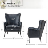 Shepherd Wingback Vegan Leather Armchair(Optional Types)