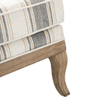 Randolph Romantic Upholstered Stripes Armchair with Solid Wood Armrests