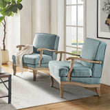 Randolph Farmhouse Upholstered Accent Chair with Wooden Legs(Optional Types)
