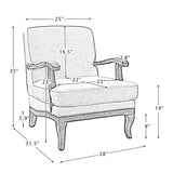 Randolph Farmhouse Upholstered Accent Chair with Wooden Legs(Optional Types)