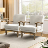 Randolph Farmhouse Upholstered Accent Chair with Wooden Legs(Optional Types)