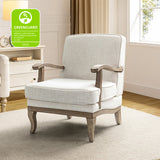 Randolph Farmhouse Upholstered Accent Chair with Wooden Legs(Optional Types)