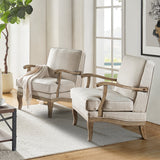 Randolph Farmhouse Upholstered Accent Chair with Wooden Legs(Optional Types)