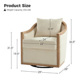 Percy Jess Farmhouse Solid Wood Swivel Chair