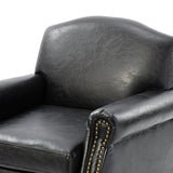 Gianfranco Vegan Leather Armchair with Sturdy Wooden Legs
