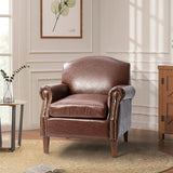 Gianfranco Vegan Leather Armchair with Sturdy Wooden Legs