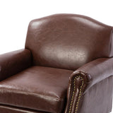 Gianfranco Vegan Leather Armchair with Sturdy Wooden Legs