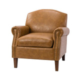 Gianfranco Vegan Leather Armchair with Sturdy Wooden Legs