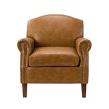 Gianfranco Vegan Leather Armchair with Sturdy Wooden Legs
